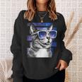 猫 宇宙 メガネ ギャラクシー サングラス おもしろい 猫 ミーム スウェットシャツ 彼女への贈り物