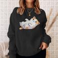 猫のへそ天 Cat Belly Trap スウェットシャツ 彼女への贈り物