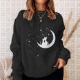 猫の家族 月の絵柄 メンズ レディース 子供 スウェットシャツ 彼女への贈り物