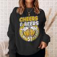 私の51歳に乾杯とビールビールメン51歳の誕生日 スウェットシャツ 彼女への贈り物