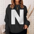 英文字 N 大文字 アルファベット モノグラム イニシャル スウェットシャツ 彼女への贈り物