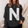 英文字 N 大文字 アルファベット モノグラム イニシャル Abc スウェットシャツ 彼女への贈り物