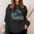 葛飾 北斎 神奈川沖浪裏 有名なヴィンテージアート スタイリッシュ Great Wave Hokusaitylish スウェットシャツ 彼女への贈り物
