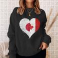 誇り高き日系カナダ人を想うビンテージスタイルのクールなカナダ国旗と日本国旗 スウェットシャツ 彼女への贈り物
