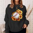 野球 面白いtシャツ ベースボール おもしろ ひまわり 花柄 服 ネタ メンズ 野球部 おもしろグッズ 子供 スウェットシャツ 彼女への贈り物