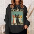 面白い 50歳 ギフト ヴィンテージ 1975 猫好き 50歳の誕生日 スウェットシャツ 彼女への贈り物