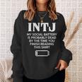 面白い Intj ソーシャルバッテリー 内向的 直感的 パーソナリティ スウェットシャツ 彼女への贈り物