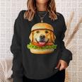 面白いtシャツ ゴールデンレトリバー 犬 ハンバーガー メンズ グッズ かわいい おもしろ 面白い 服 ネタ スウェットシャツ 彼女への贈り物