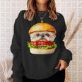 面白いtシャツ シーズー 犬 ハンバーガー メンズ 犬好き グッズ かわいい おもしろ 面白い 服 ネタ スウェットシャツ 彼女への贈り物
