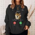 面白いtシャツ 柴犬 着信 イヌ わんこ メンズ 犬好き グッズ かわいい おもしろ 面白い 服 ネタ スウェットシャツ 彼女への贈り物