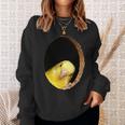 面白いセキセイインコ イエロー セキセイインコ ペット 鳥好きのギフト スウェットシャツ 彼女への贈り物