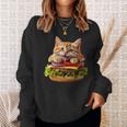面白いファーストフードハンバーガー愛好家猫猫愛好家 Britishhorthair Burger Cat Food スウェットシャツ 彼女への贈り物
