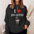 面白い柔術スポーツミニマリストかわいいシンプル柔術 I Love Jiu Jitsu スウェットシャツ 彼女への贈り物