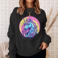 鮮やかなユニコーン マジック ファンタジー ムーンライト スウェットシャツ 彼女への贈り物
