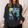 黒猫のヴィンテージアート 猫好き 猫飼い 猫 ネコ ねこくろねこ好き 面白い サプライズ ギフト にゃんこ スウェットシャツ 彼女への贈り物