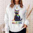Ally Cat Lgbtゲイプライド月間2025レインボー平等権 スウェットシャツ 彼女への贈り物
