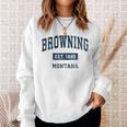 Browning Montana Mt ビンテージ スポーツ 確立 ネイビーデザイン 長袖tシャツ スウェットシャツ 彼女への贈り物
