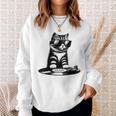 Cool Dj Cat ビニールレコード愛好家 スウェットシャツ 彼女への贈り物