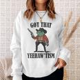 Country Cowboy Rodeo Western Frog Got That Yeehaw'tism Sweatshirt Gifts for Her
