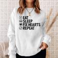 Eatleep Fix Heartsリピート心臓専門医心臓病学 スウェットシャツ 彼女への贈り物