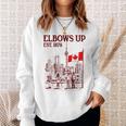 Elbows Up Canada Est 1867 カナダ国旗 カナダ地図 カナダ スウェットシャツ 彼女への贈り物