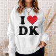 I Heart Dk Initials I Love DK First And Last Name D K スウェットシャツ 彼女への贈り物