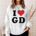 I Heart Gd Initials I Love GD First And Last Name G D スウェットシャツ 彼女への贈り物