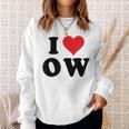 I Heart Ow Initials I Love OW First And Last Name O W スウェットシャツ 彼女への贈り物
