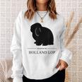 Holland Lop Rabbitブラックシルエット スウェットシャツ 彼女への贈り物