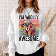 I'm Woolly Awesome 面白い レトロ メンズ レディース キッズ ウーリーマンモス スウェットシャツ 彼女への贈り物