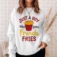 Just A Boy Who Loves French Fries フライドポテト じゃがいも ヴィーガン スウェットシャツ 彼女への贈り物