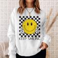 Keepmiling キュート 黄色 幸せ 平和 笑顔 ポジティブ スウェットシャツ 彼女への贈り物