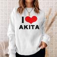 I Love Akita 愛 ハート 秋田 秋田県 日本 お土産 かわいい おしゃれ スウェットシャツ 彼女への贈り物