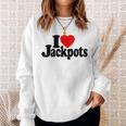 I Love Heart Jackpotslotslot Machines カジノラスベガス スウェットシャツ 彼女への贈り物