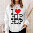 I Love Hip Hop ハート ラップ&ヒップホップファン スウェットシャツ 彼女への贈り物