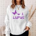 Lupus Warrior パープルバタフライ&リボン ポケット付き スウェットシャツ 彼女への贈り物