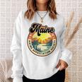 Maine Usa ハイキング ハイカー バックパッカー ハイキング 山 アウトドア 長袖tシャツ スウェットシャツ 彼女への贈り物