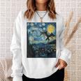 Mothman Cryptid Cryptozoology 星月夜 ゴッホ絵画 スウェットシャツ 彼女への贈り物