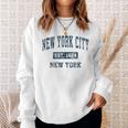 New York City New York Ny ビンテージスポーツデザイン ネイビープリント スウェットシャツ 彼女への贈り物
