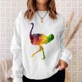 Ostrich African ダチョウ Animal Watercolor Graphic スウェットシャツ 彼女への贈り物