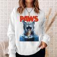 Paws Cat Lover ホラー映画 パロディ スウェットシャツ 彼女への贈り物