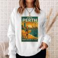Perth Australia – ビンテージ旅行ポスタースタイル 長袖tシャツ スウェットシャツ 彼女への贈り物