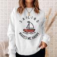 Sailing Makes Me Happy レッド ヨット スウェットシャツ 彼女への贈り物