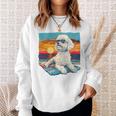 Sunny Day Doggy グラフィックデザイン ビーチレディ 子犬 長袖tシャツ スウェットシャツ 彼女への贈り物