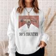 Vintage Western Bull Skull Raised On 90'S Country Music Sweatshirt Gifts for Her