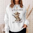 You 'Ve Just Buttered Your Last Biscuit Meow Cowboy Cat Meme 長袖tシャツ スウェットシャツ 彼女への贈り物