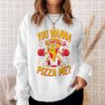 You Wanna Pizza Me 面白い ファイター ピザ愛好家 ファーストフード しゃれ 長袖tシャツ スウェットシャツ 彼女への贈り物