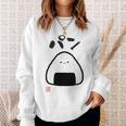 「パン-おにぎり」おもしろ 筆文字 服 面白い文字入り スウェットシャツ 彼女への贈り物