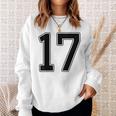 【バックプリント・背中側】17 数字 背番号 ユニフォーム ナンバー【ブラック／黒の文字】スポーツ 野球 サッカー 部活 スウェットシャツ 彼女への贈り物