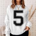 【バックプリント・背中側】5 数字 背番号 ユニフォーム ナンバー【ブラック／黒の文字】スポーツ 野球 サッカー 部活 スウェットシャツ 彼女への贈り物